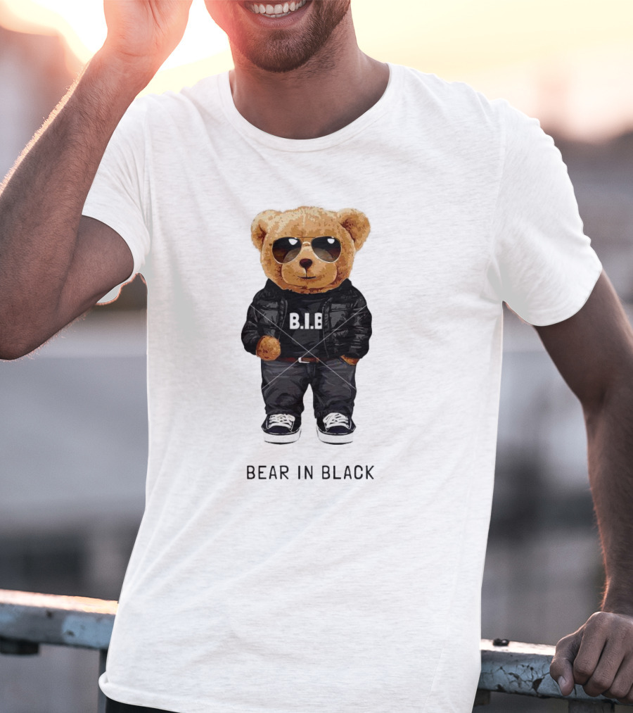 Bear In Black B.I.B Black In My Happy Color T-Shirt