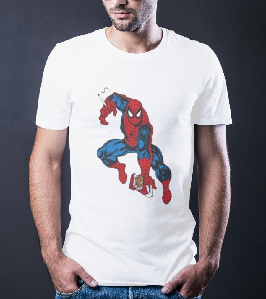 The Amazing Smokerman Comic Parody Smoking Jumping Hero T-Shirt
