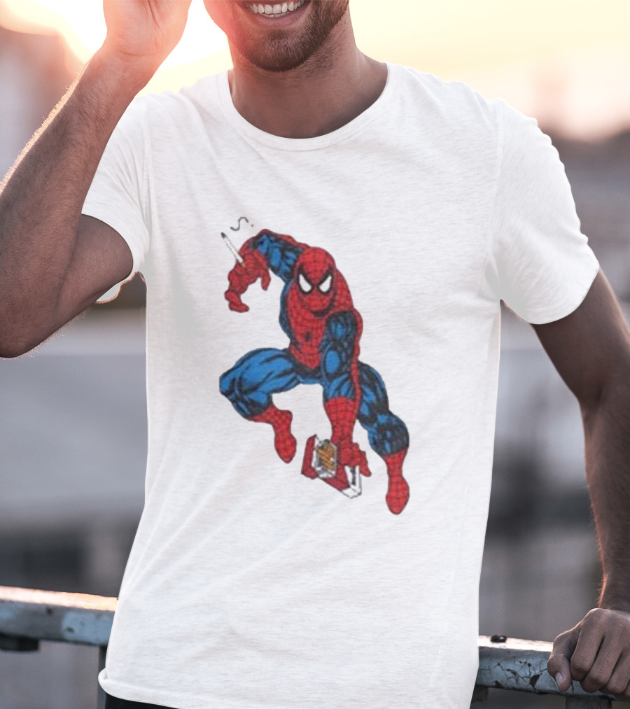 The Amazing Smokerman Comic Parody Smoking Jumping Hero T-Shirt
