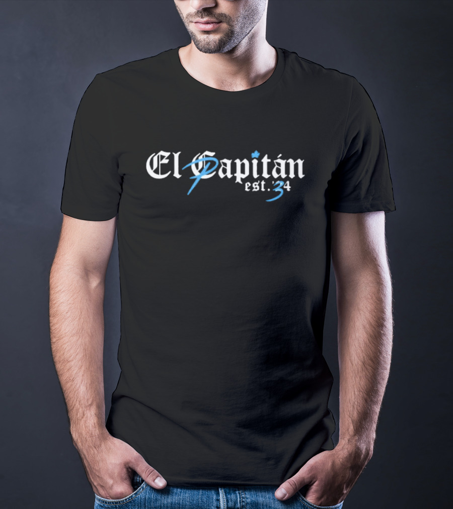 El Capitán Est 34 Blue Stylized Text T-Shirt