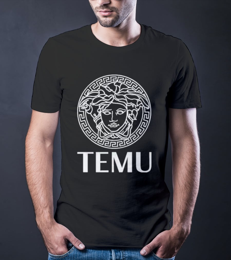 Luxury Temu Medusa Head Greek Key T-Shirt