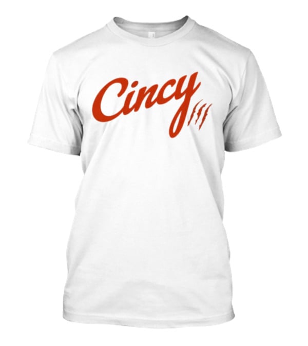 Cincy Script With Orange Claw Marks T-Shirt