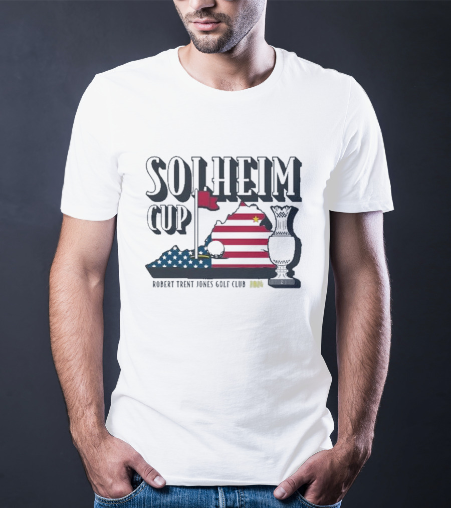 Golf X Solheim Cup Virginia American Flag Map T-Shirt