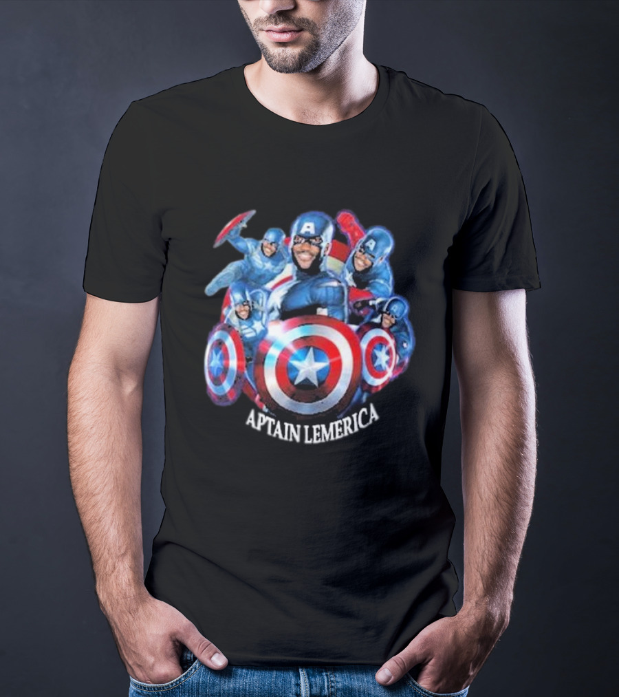 Captain Lemerica Superhero Parody Shield Characters T-Shirt
