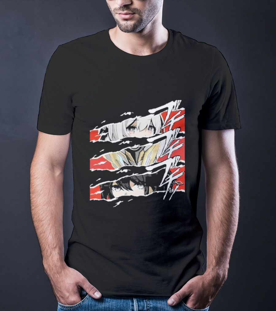 Honkai Star Rail Character Split Faces Ripple Effect T-Shirt