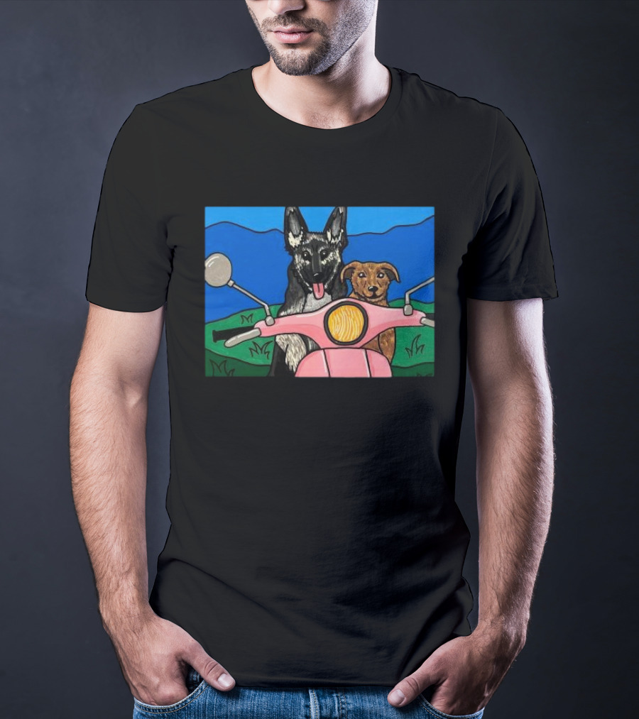 Pinkscooter Vespa Dogs Adventure T-Shirt