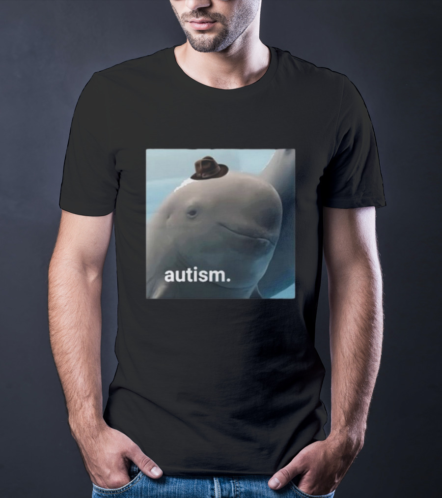 Dolphin Wearing Hat Autism T-Shirt