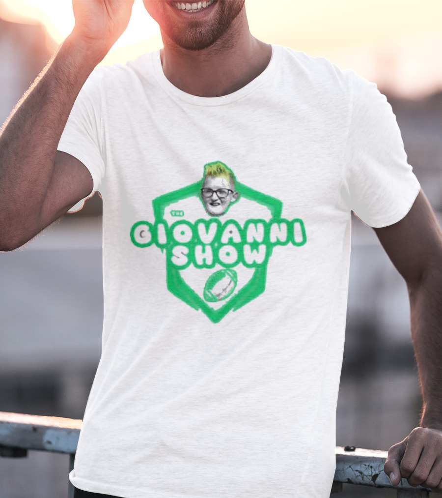 Support The Giovanni Show Football Badge T-Shirt