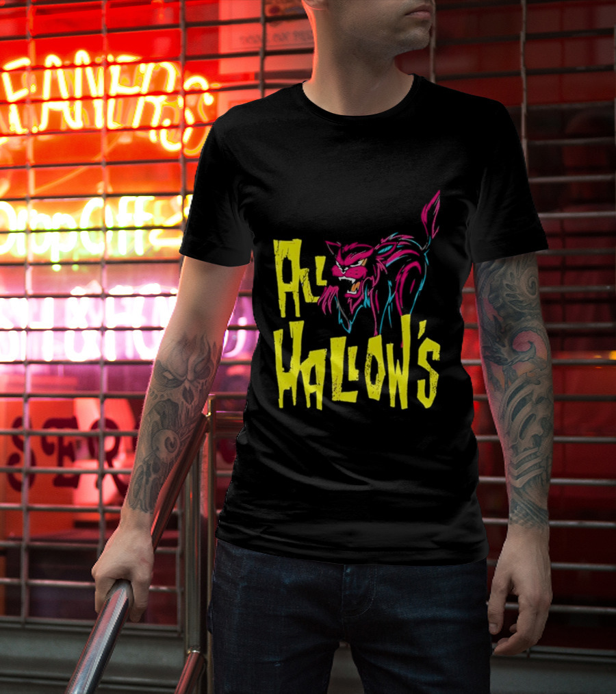 All Hallow's Afireinside Cat T-Shirt
