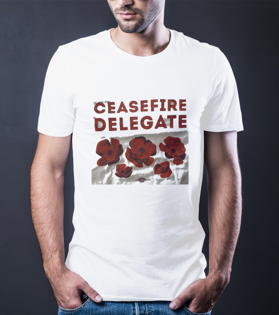 Ceasefire Delegate Red Poppies And Peace T-Shirt