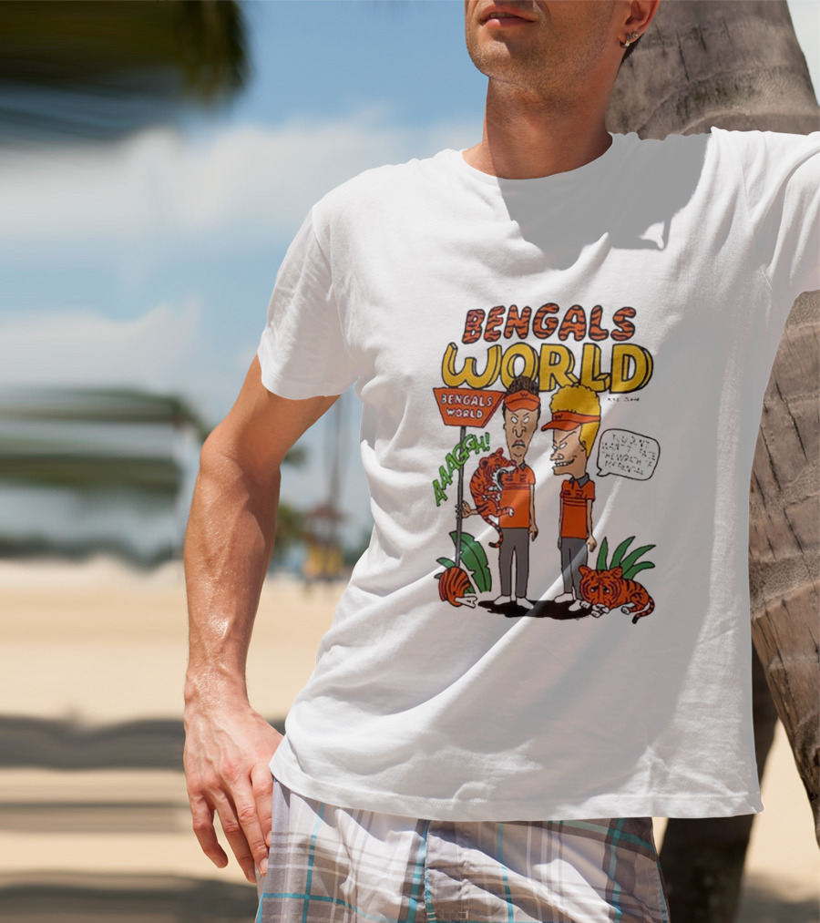 Bengals World Cincinnati NFL X Homage X Beavis And Butt-head Aaagh T-Shirt