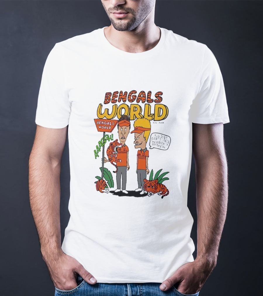 Bengals World Cincinnati NFL X Homage X Beavis And Butt-head Aaagh T-Shirt