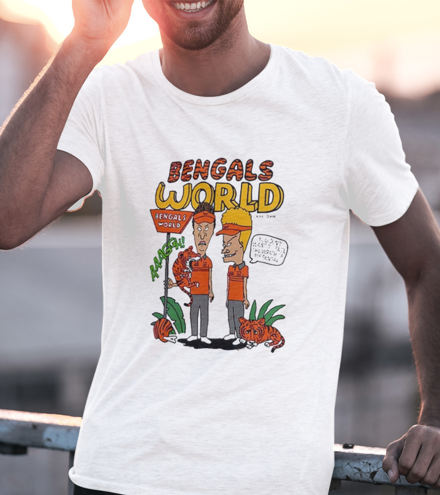 Bengals World Cincinnati NFL X Homage X Beavis And Butt-head Aaagh T-Shirt