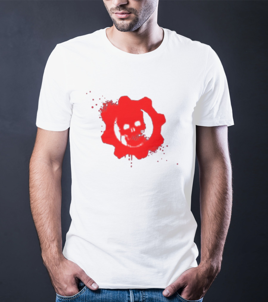 Gears Of War Crimson Omen Icon In Red With Skull T-Shirt