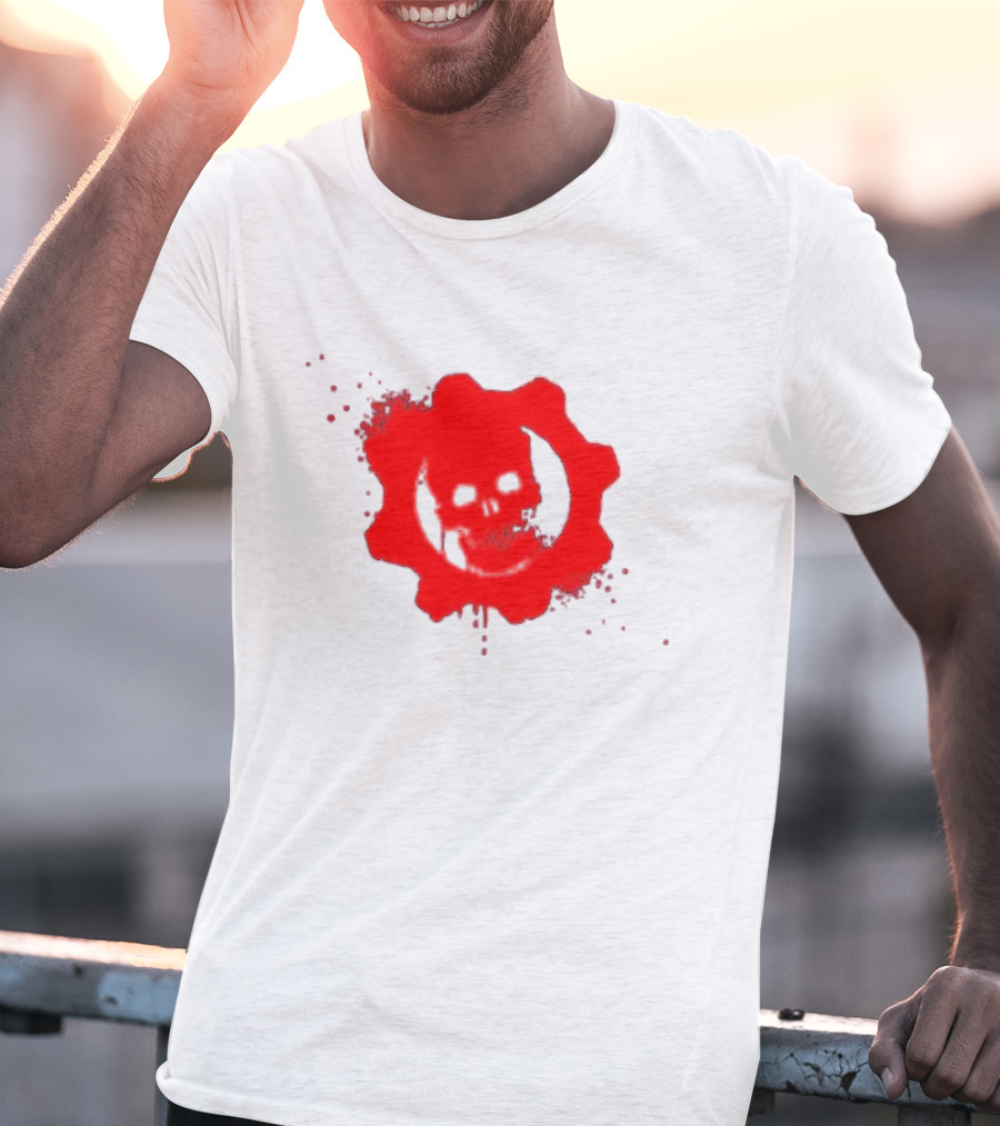 Gears Of War Crimson Omen Icon In Red With Skull T-Shirt