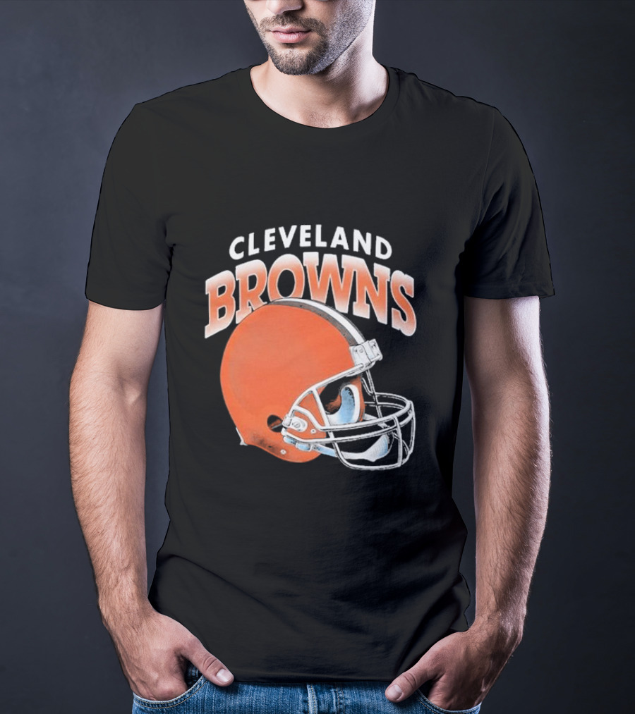 Cleveland Browns Helmet Logo Gradient T-Shirt