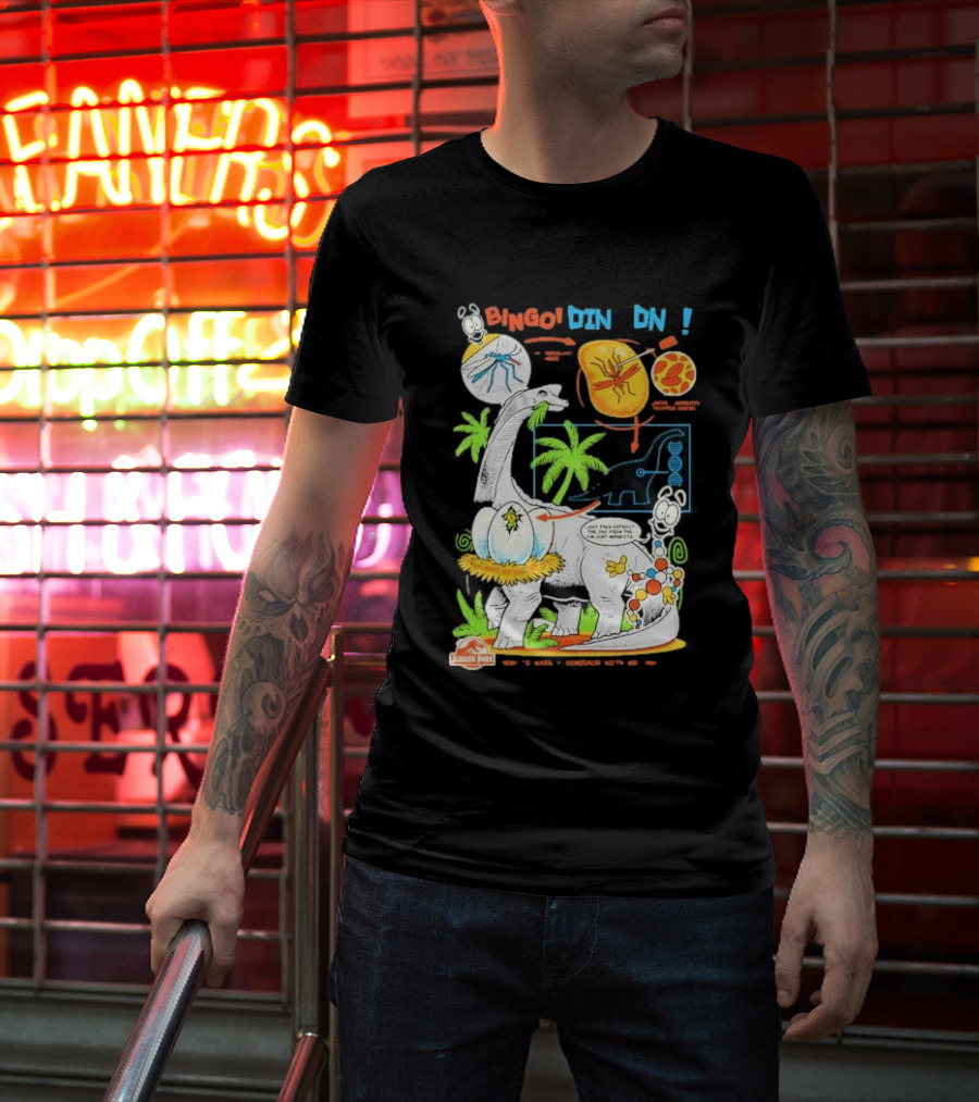 Jurassic Park How To Make A Dinosaur With Mr. DNA Bingo Dino DNA T-Shirt