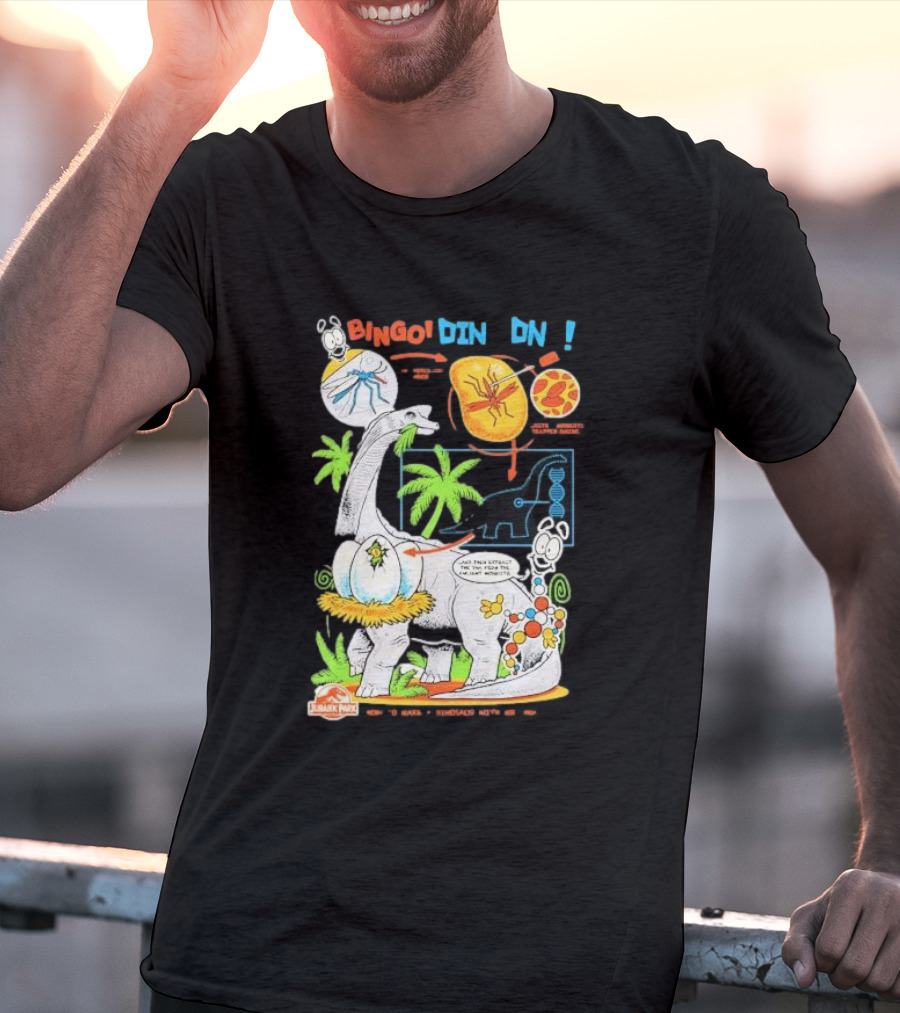 Jurassic Park How To Make A Dinosaur With Mr. DNA Bingo Dino DNA T-Shirt