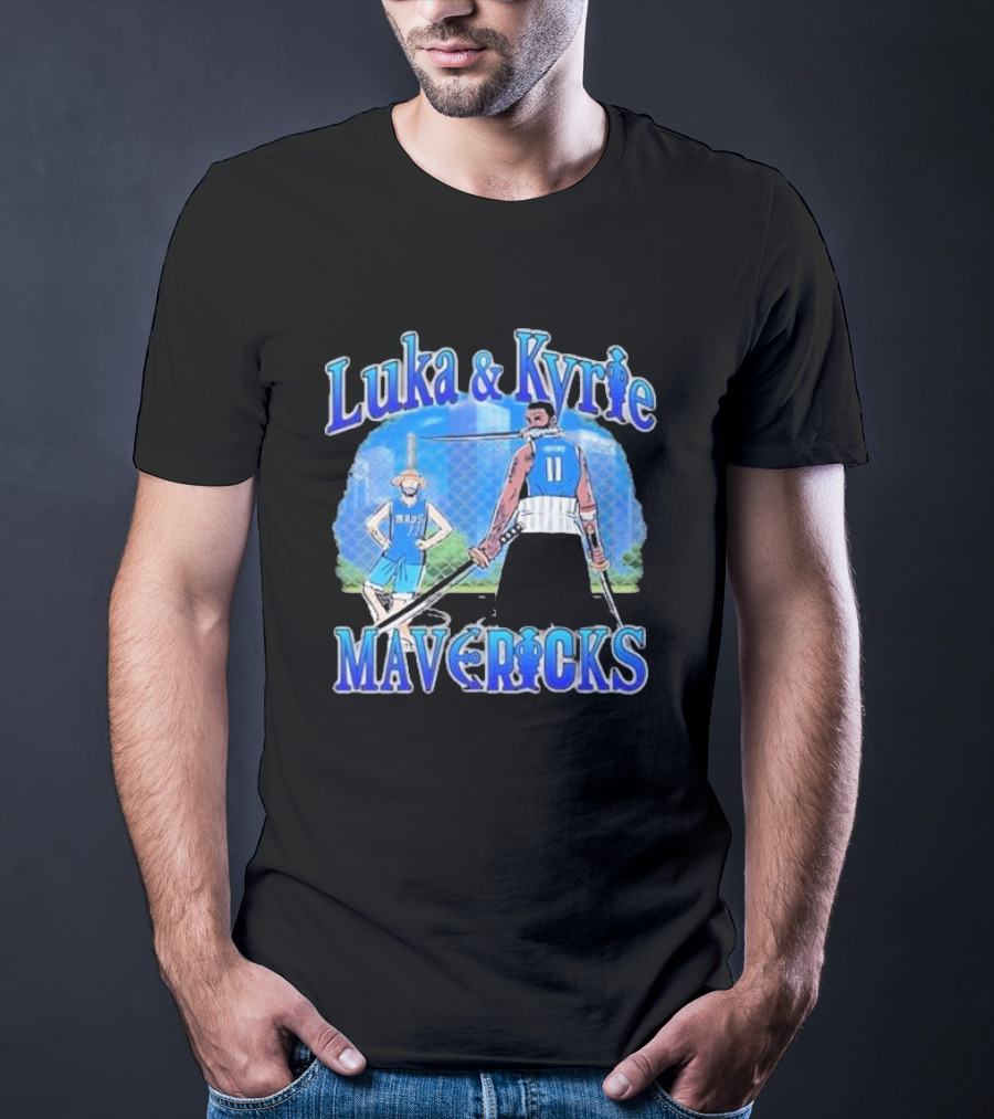 Luka And Kyrie Mavericks Luffy And Zoro Crossover T-Shirt
