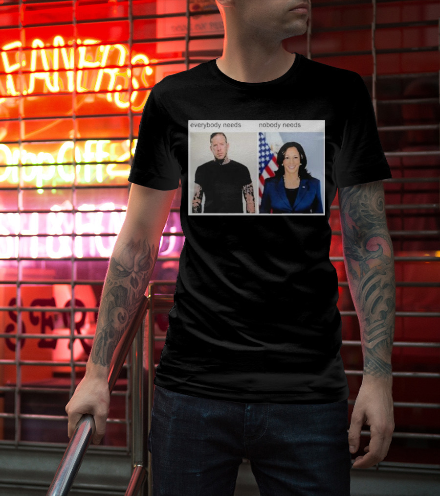 Everybody Needs Nobody Needs American Flag Tattoo Jacket T-Shirt