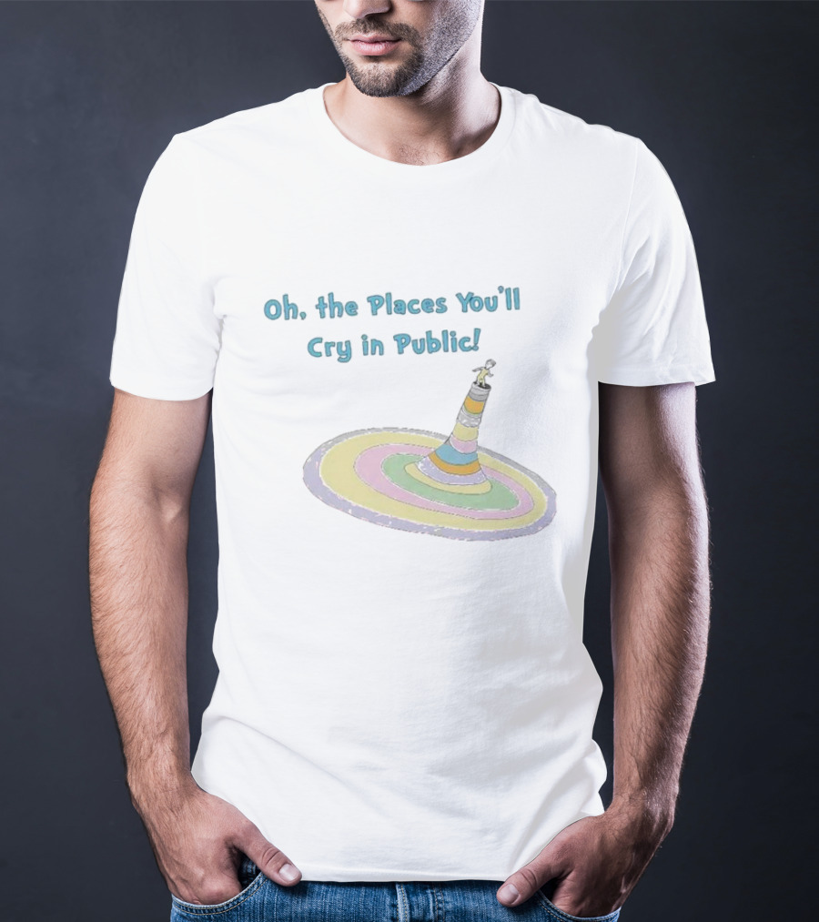 Oh The Places You’ll Cry In Public Pastel Swirl Tower T-Shirt