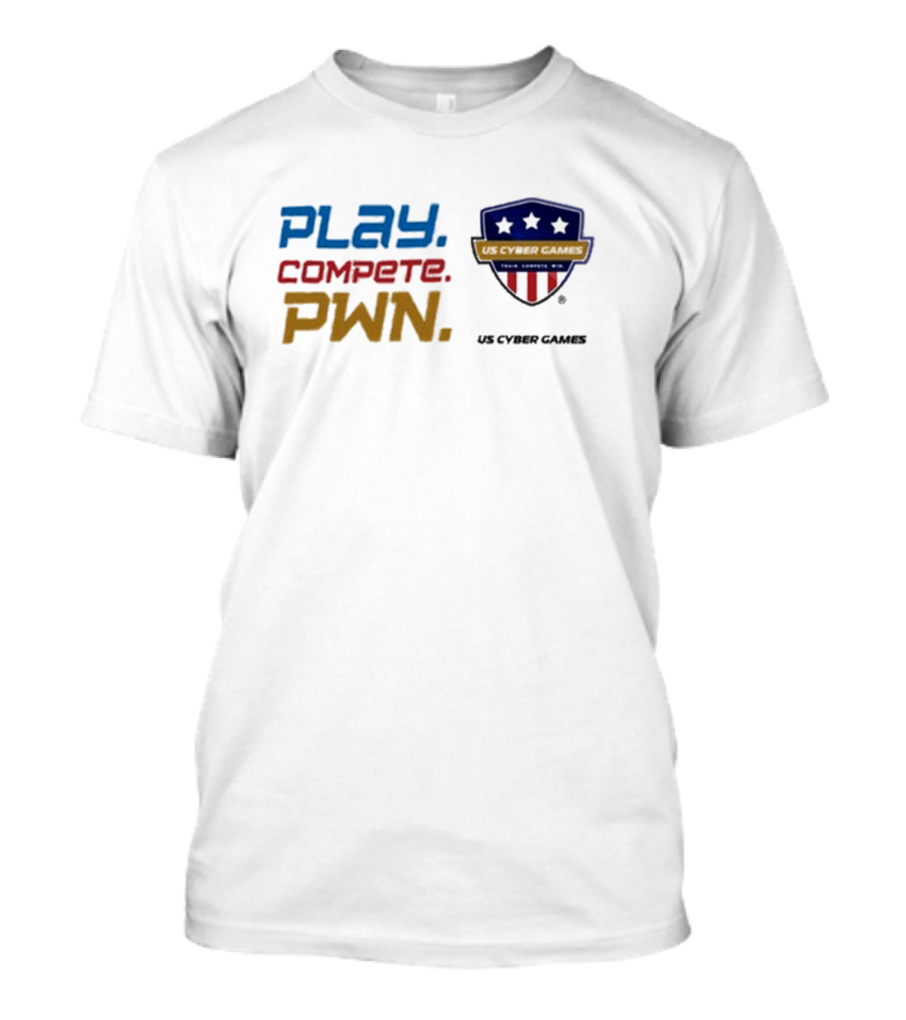 US Cyber Games Play Compete Pwn Stars And Stripes Emblem T-Shirt