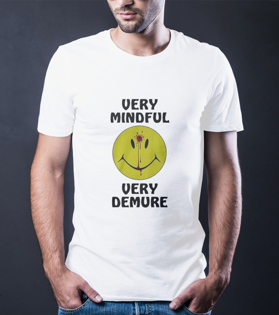 Very Mindful Very Demure Bloodied Smiley Face Icon T-Shirt