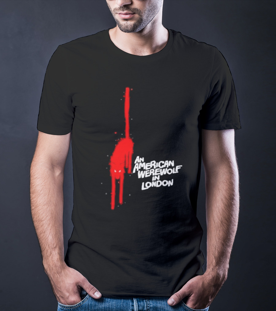 An American Werewolf In London Retro Horror Movie Red Cat T-Shirt