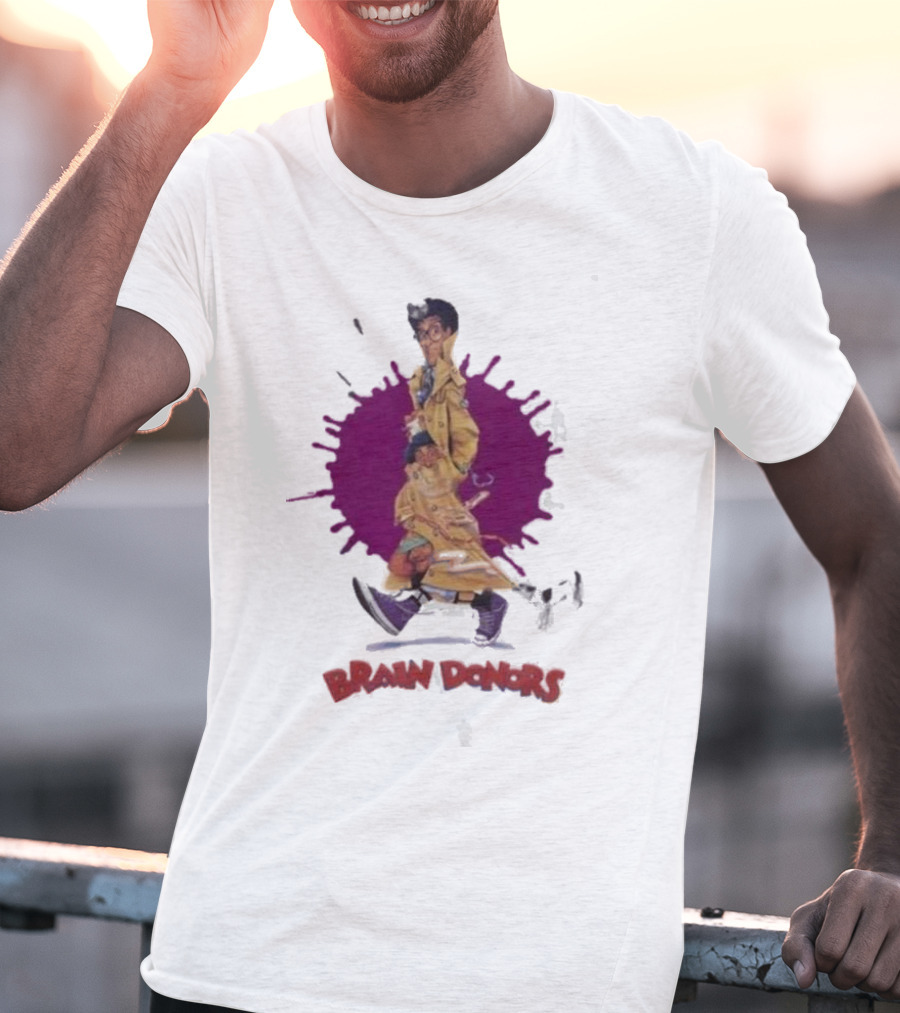 Brain Donors Retro 80’s Comedy Movie Characters Trench Coat Parade T-Shirt