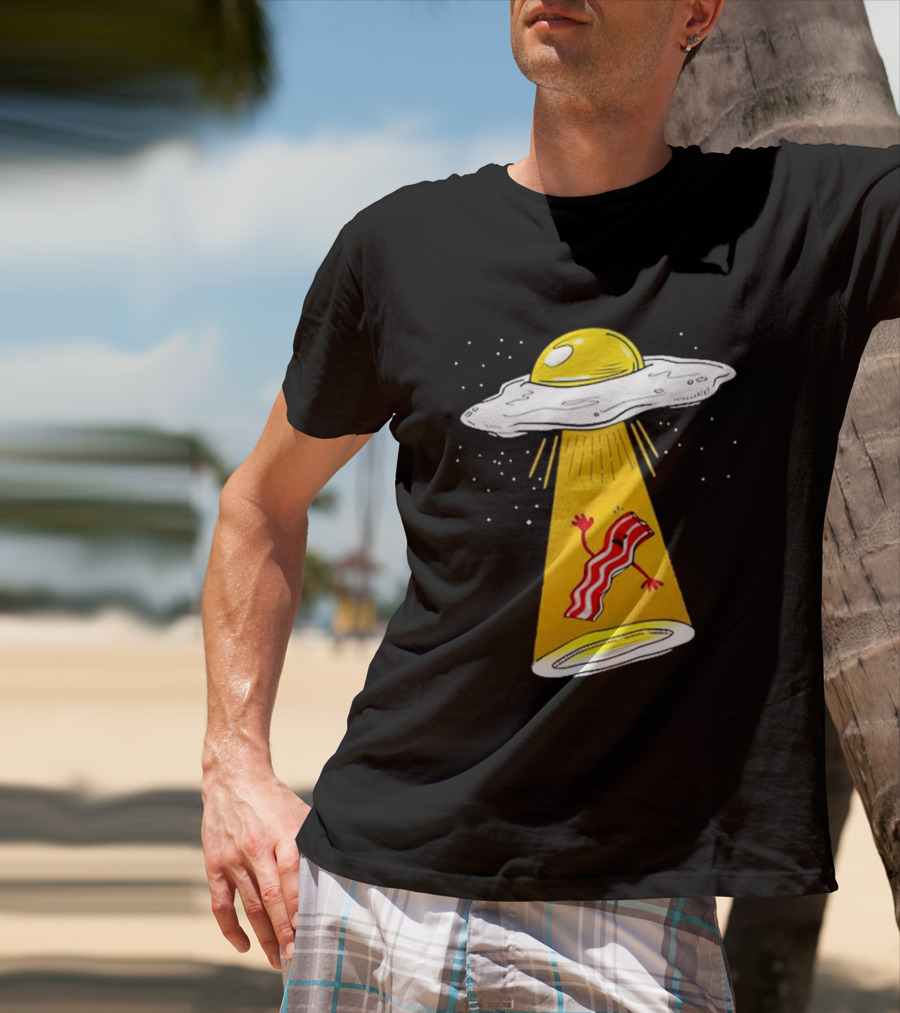 Dave Danna Wonder Nation Alien UFO Egg Abduction Breakfast T-Shirt