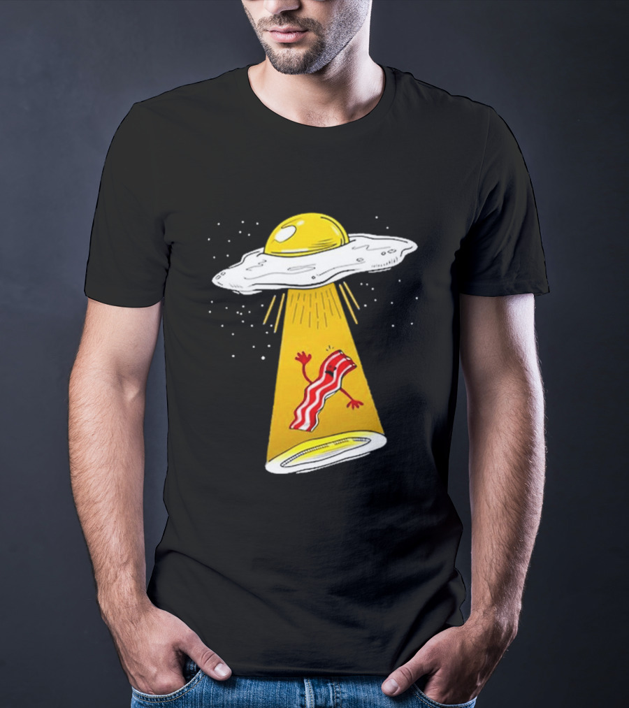 Dave Danna Wonder Nation Alien UFO Egg Abduction Breakfast T-Shirt