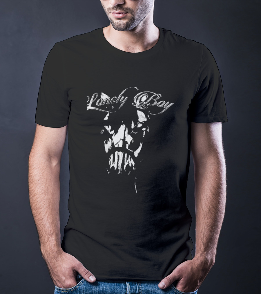 Lonely Boy Chrome Cowboy Motorcycle Rider T-Shirt