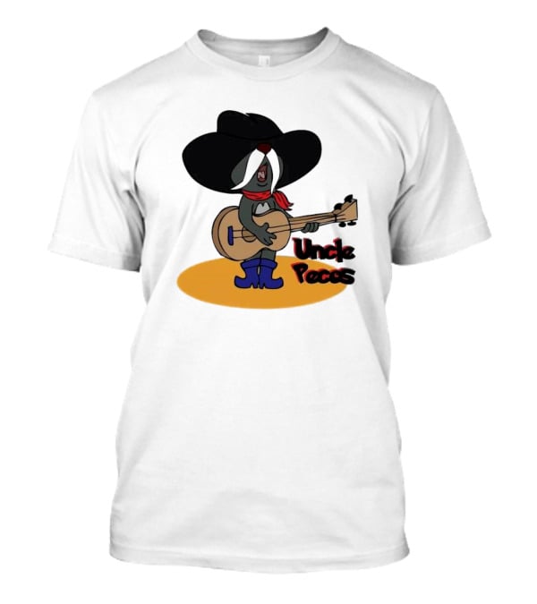 Tom And Jerry Uncle Pecos Playing Guitar With Big Black Hat And Red Scarf T-Shirt