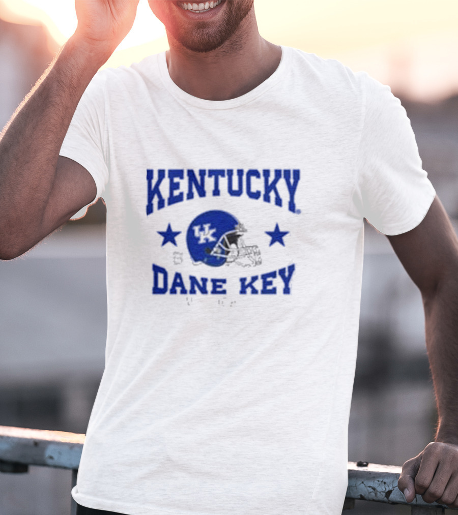 Kentucky Dane Key Football Helmet Stars T-Shirt