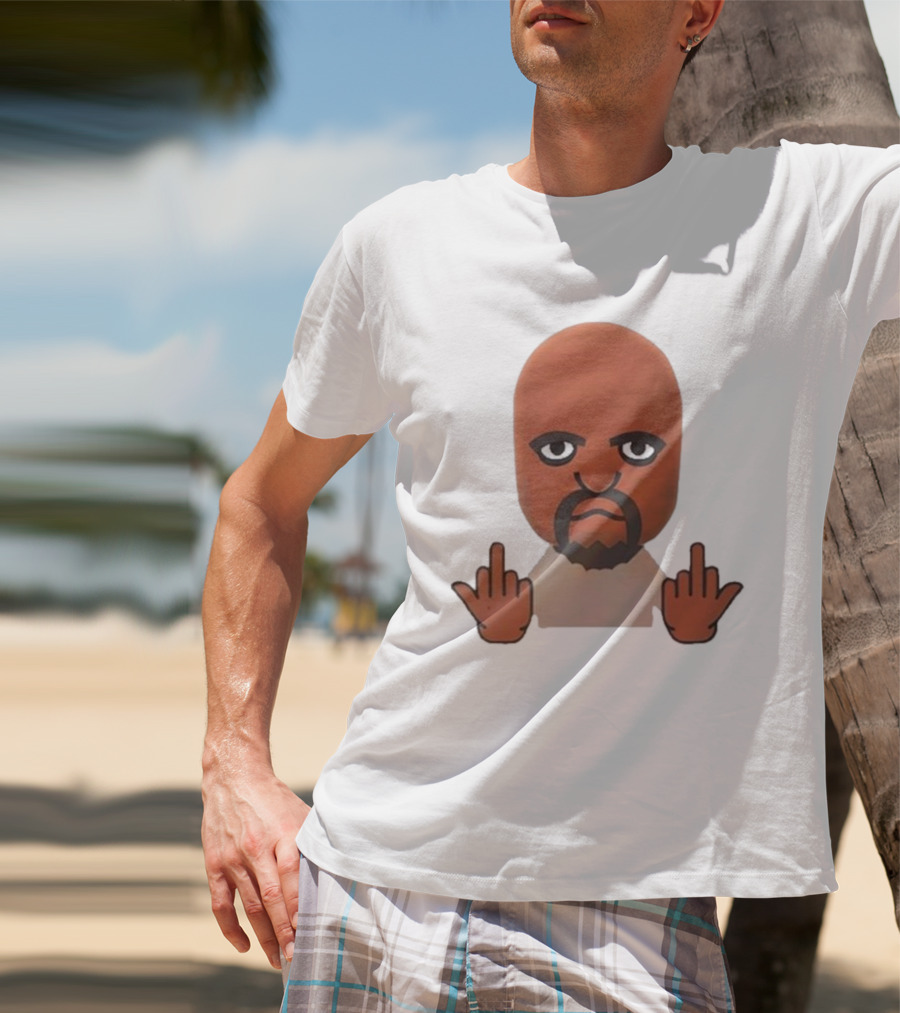 Mii Character Middle Finger Gesture Mood T-Shirt