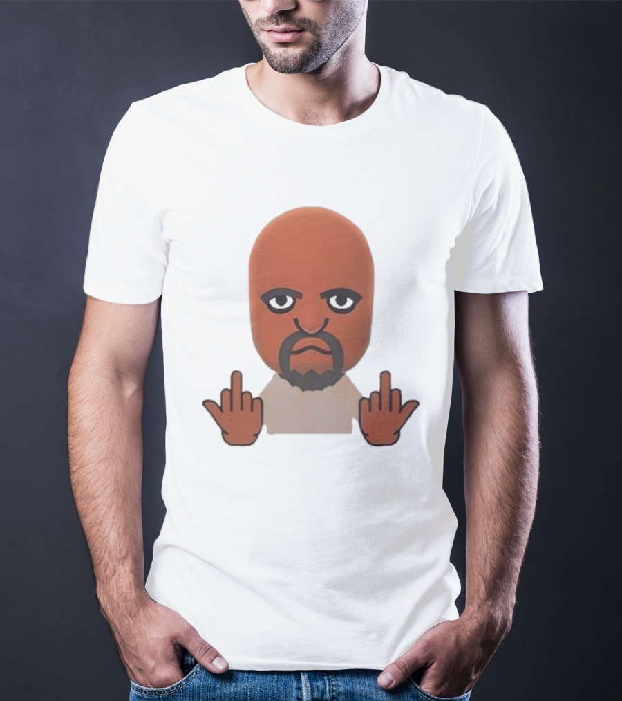 Mii Character Middle Finger Gesture Mood T-Shirt