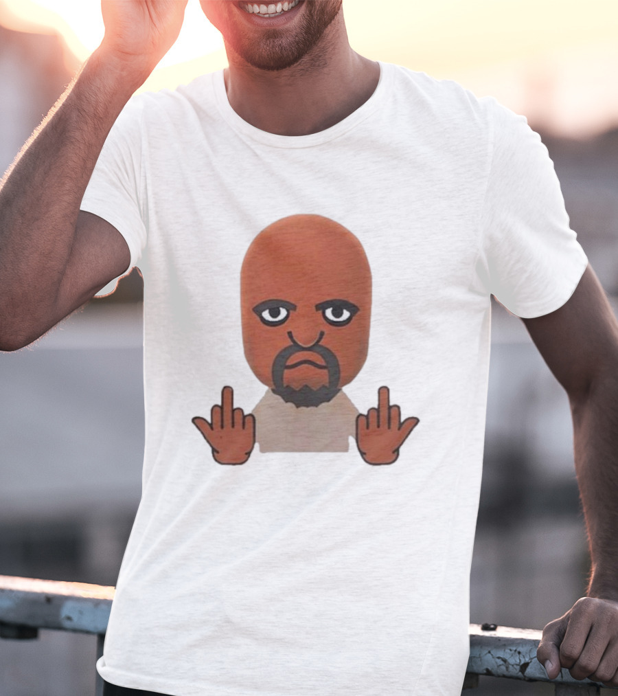 Mii Character Middle Finger Gesture Mood T-Shirt