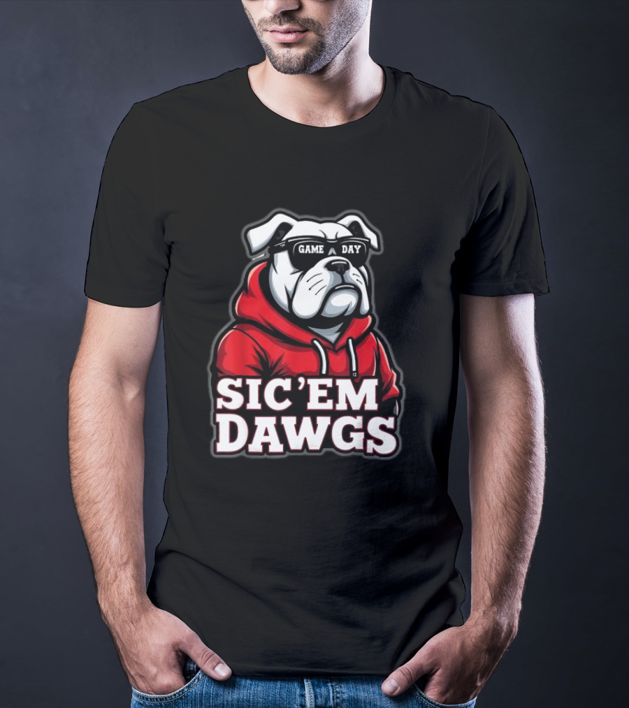 Sic'Em Dawgs Game Day Bulldogs Football Spirit Vintage T-Shirt