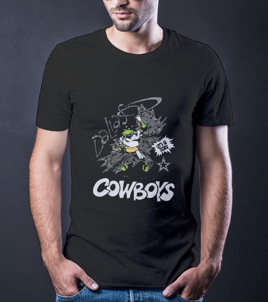 Dallas Cowboys TMNT Leonardo Let's Go Match Retro T-Shirt