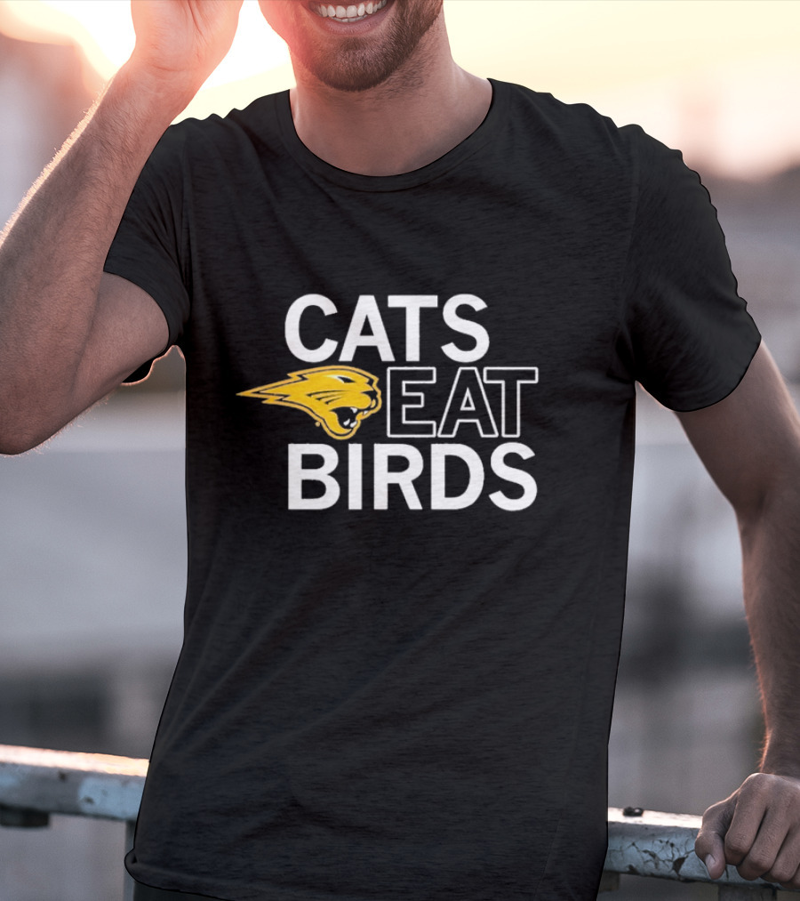 Cats Eat Birds Raygunsite Yellow Panther T-Shirt