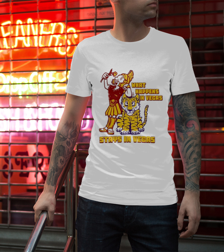 What Happens In Vegas Stays In Vegas Roman Gladiator Tiger T-Shirt