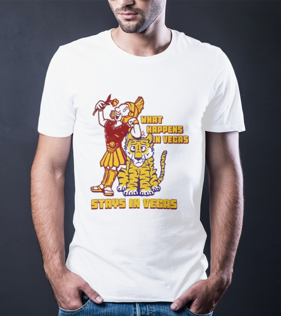 What Happens In Vegas Stays In Vegas Roman Gladiator Tiger T-Shirt
