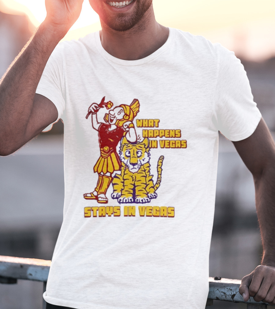 What Happens In Vegas Stays In Vegas Roman Gladiator Tiger T-Shirt