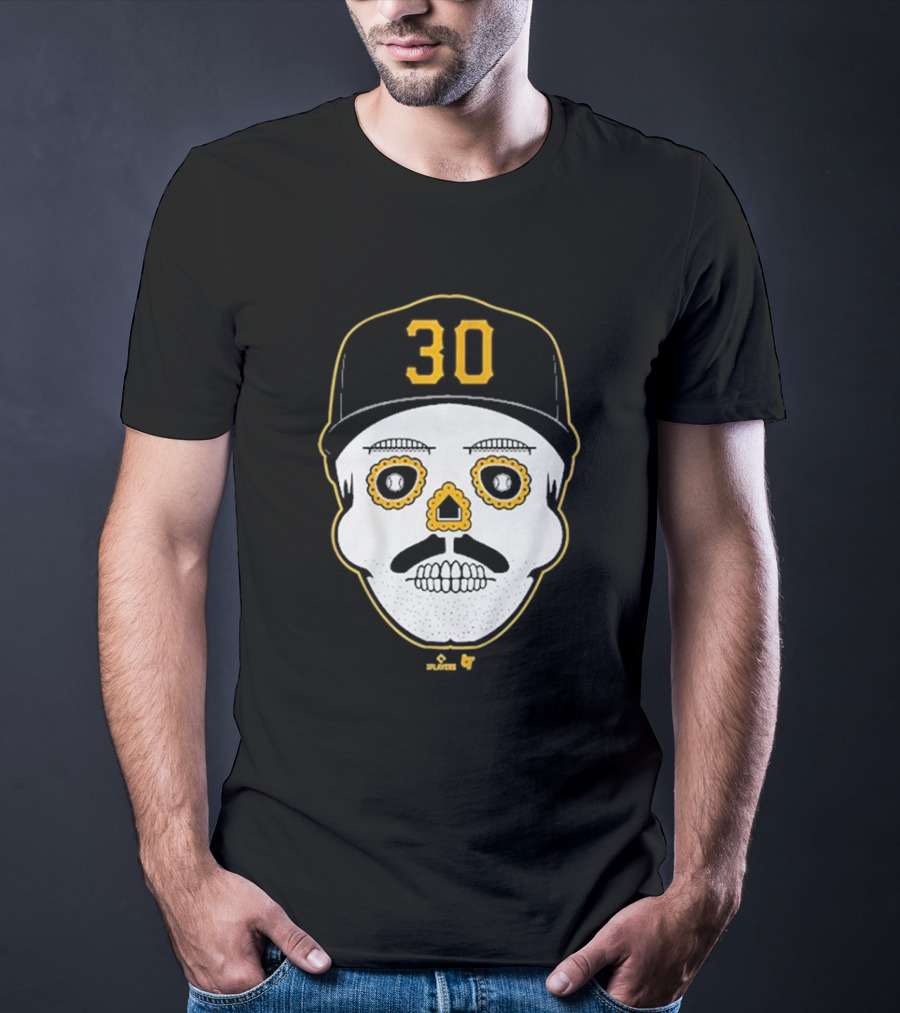 Paul Skenes Sugar Skull 30 Cap Black And Yellow T-Shirt