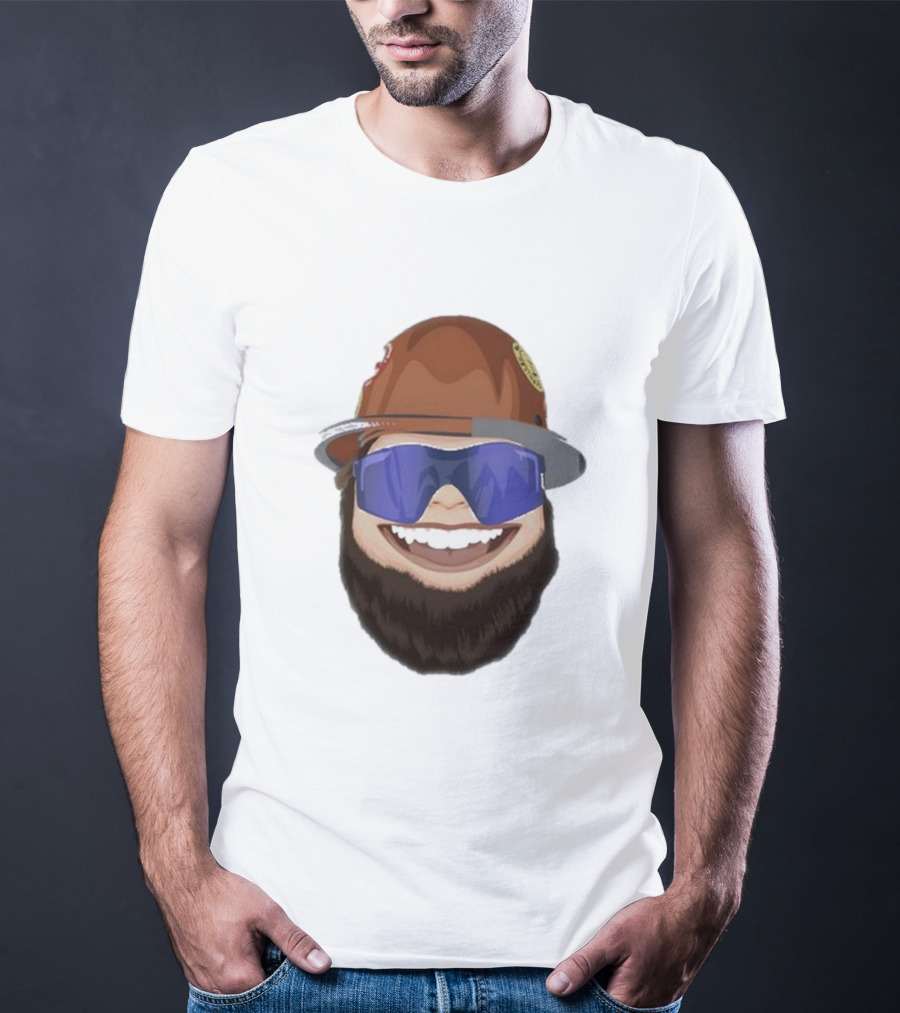 Ricky And The Boss Bearded Smiling Face With Sunglasses And Hard Hat T-Shirt