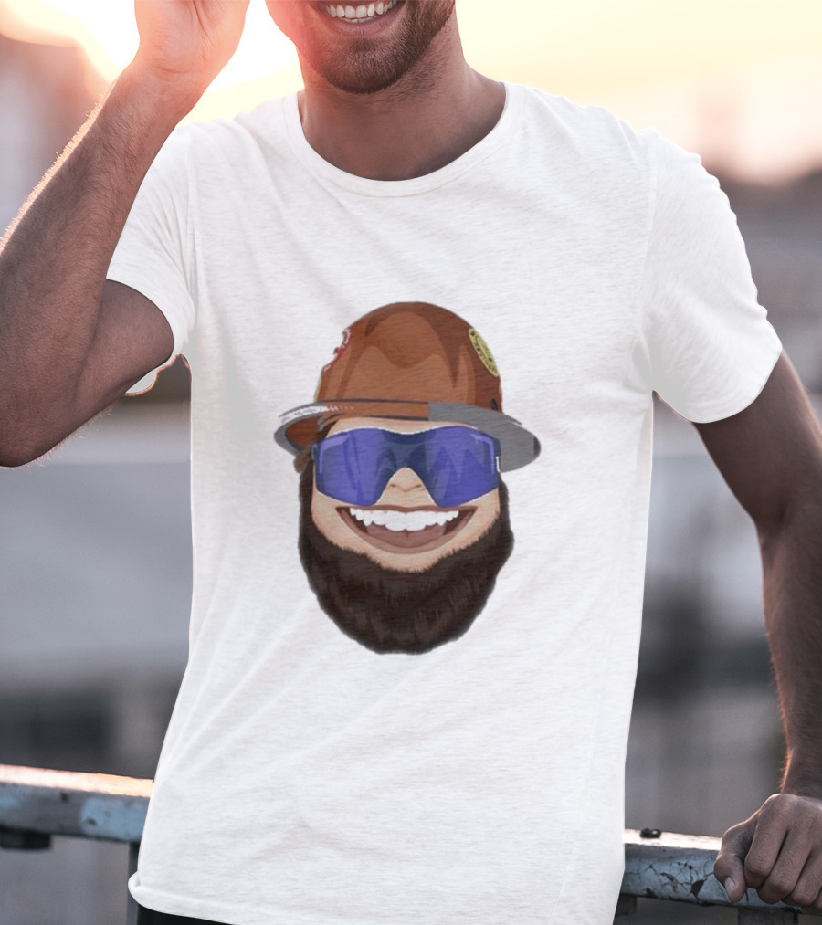 Ricky And The Boss Bearded Smiling Face With Sunglasses And Hard Hat T-Shirt