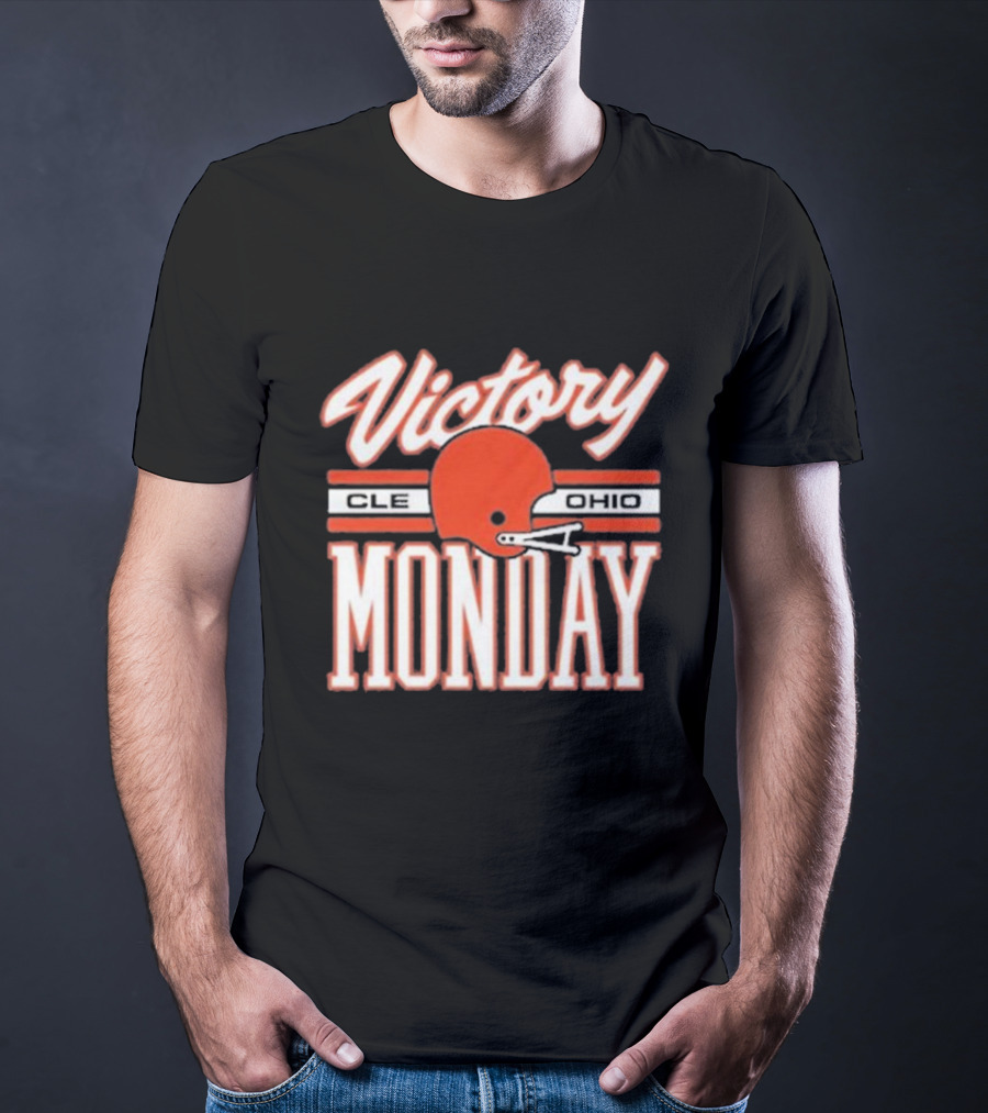 Victory Monday Cle Ohio Football Helmet T-Shirt