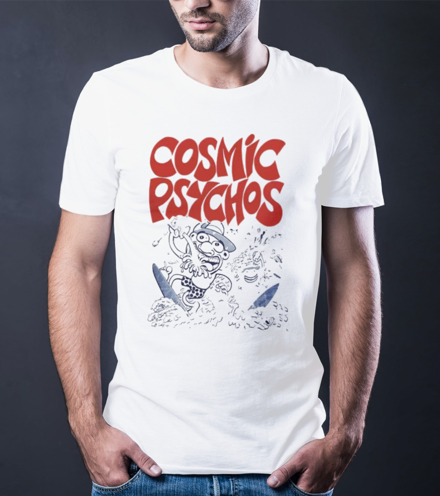 COSMIC PSYCHOS Cartoon Character Black And Red T-Shirt