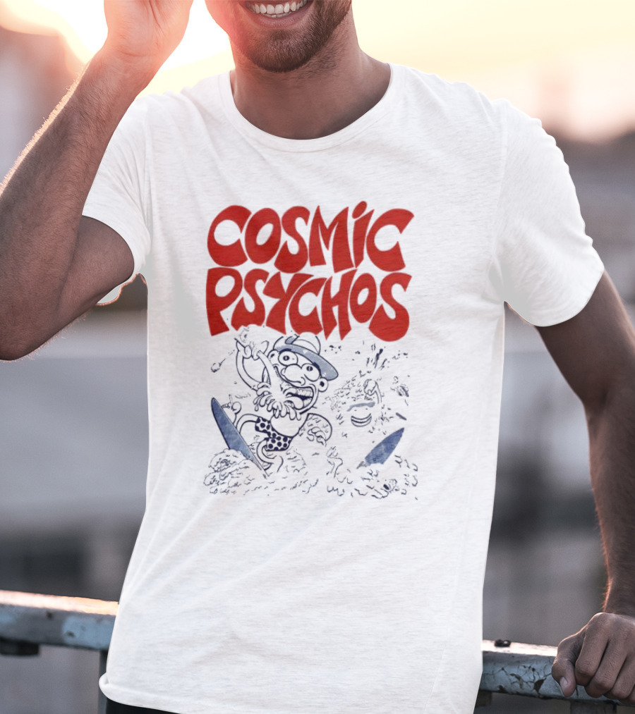 COSMIC PSYCHOS Cartoon Character Black And Red T-Shirt