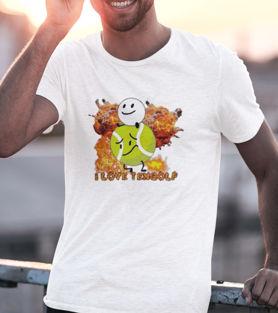 Frat Boy Genius I Love Tengolf Tennis Golf Fusion With Explosive Background T-Shirt